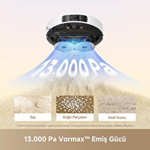 Dreame L40 Plus Robot Süpürge Beyaz, 13.000pa Emiş Gücü