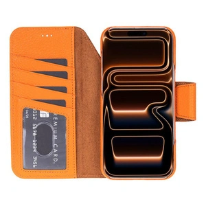 Bloominbag Porta Burnt Amber Deri Iphone 17 Pro (6.3") Hakiki Deri Çıkarılabilir Cüzdanlı Telefon Kılıfı görseli 2
