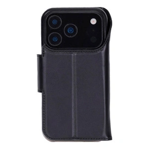 Bloominbag Porta Noir Black Deri Iphone 17 Pro Max(6.9") Hakiki Deri Çıkarılabilir Cüzdanlı Telefon Kılıfı görseli 2