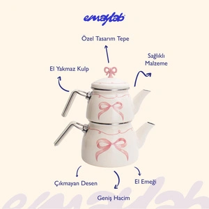 Emaylab Rebel Bow Emaye Çaydanlık Takımı görseli 5