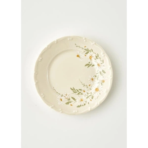 Bella Maison Daisy Porselen 6'lı Pasta Tabağı Krem (20 Cm) Bej görseli 2