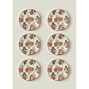 Bella Maison Rose Porselen 6'lı Pasta Tabağı (21 Cm) görseli 1