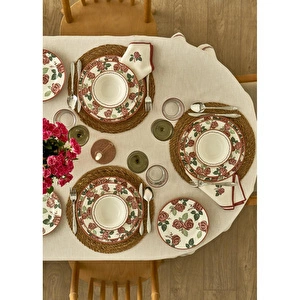 Bella Maison Rose Porselen 6'lı Pasta Tabağı (21 Cm) görseli 2