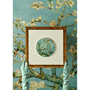Bella Maison Van Gogh Almond Blossom Porselen Pasta Tabağı Turkuaz (19 Cm) Mavi görseli 4