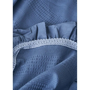 Bella Maison %100 Pamuk Paisley Çift Kişilik Pike Takımı Mavi (200x220 Cm) Mavi görseli 5
