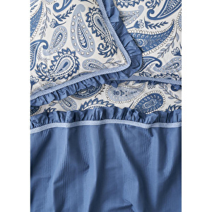 Bella Maison %100 Pamuk Paisley Çift Kişilik Pike Takımı Mavi (200x220 Cm) Mavi görseli 3