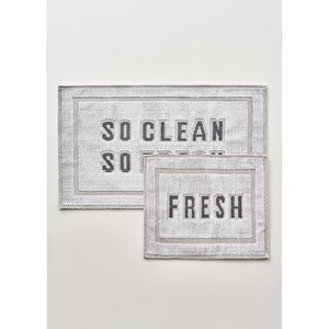 Bella Maison Clean Fresh Paspas Takımı Beyaz (60x100 - 50x60 Cm) Beyaz
