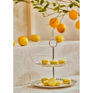 Bella Maison Lemoncello Porselen 2 Katlı Kurabiyelik Çok Renkli görseli 6