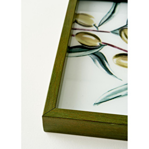 Bella Maison Olive Dekoratif Cam Tepsi Yeşil (22x37 Cm) Yeşil