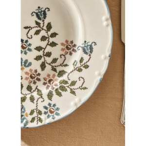 Bella Maison Vintage Porselen 26 Parça 6 Kişilik Kahvaltı Takımı Mavi Mavi görseli 6