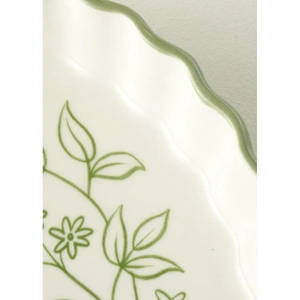 Bella Maison Floral Stoneware Fırın Kabı Beyaz (26x5 Cm) Beyaz