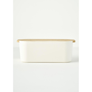 Bella Maison Breed 2in1 Kesme Tahtalı Ekmek Kutusu Krem (33x18,5x12 Cm) Krem
