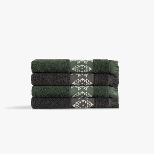 Green Black Hereke Heritage Serisi 4'lü Havlu Seti Yeşil / Antrasit