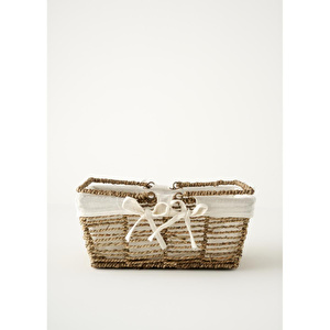 Bella Maison Arden Bezli Sepet Naturel (31x22x13 Cm) Naturel görseli 2