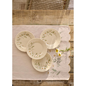 Bella Maison Daisy Scallop Kenar Runner Bej (50x150 Cm) Bej