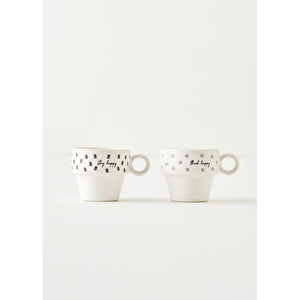 Bella Maison Simple Seramik Espresso 2'li Kahve Fincanı Seti (105 Cc) Çok Renkli