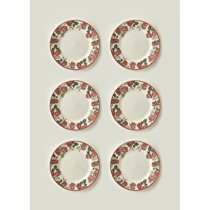 Bella Maison Rose Porselen 6'lı Bordürlü Servis Tabağı (27 Cm) görseli 1