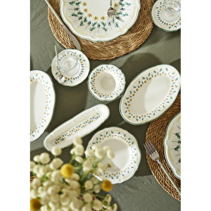 Bella Maison Adelina Stoneware 52 Parça 12 Kişilik Kahvaltı Takımı Yeşil