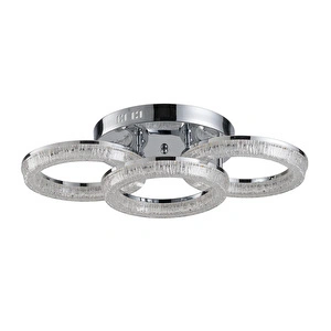 Apliqa Gomez 3'lü Krom 96 Watt Plafonyer 3 Renkli Led Avize görseli 4