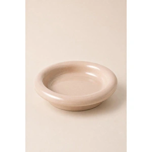 Beige & Stone Parlak Bej Donut Seramik Yemek Tabağı – 21,5 Cm