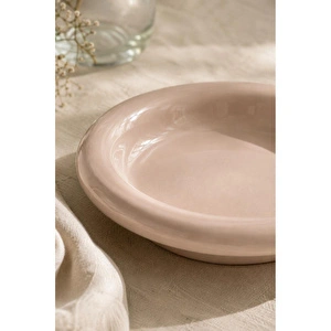 Beige & Stone Parlak Bej Donut Seramik Yemek Tabağı – 21,5 Cm