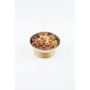 Bambum Mina - Bambu Altlıklı Çelik Sunum Tabağı 12cm görseli 4