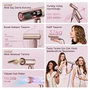 Dreame Pocket Aura Saç Kurutma Makinesi, Pembe