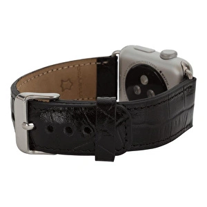 Bloominbag Bloominband Noir Croco Deri Apple Watch Kordonu-44/45/46/49mm görseli 3