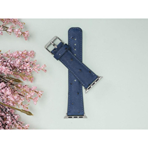 Bloominbag Bloominband Prussian Blue Deri Apple Watch Kordonu-44/45/46/49mm görseli 5