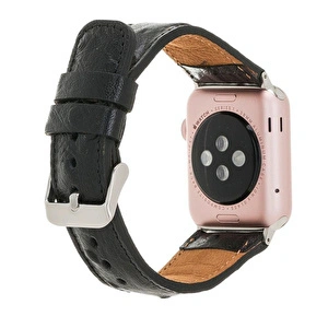 Bloominbag Bloominband Charcoal Noir Deri Apple Watch Kordonu-44/45/46/49mm görseli 2