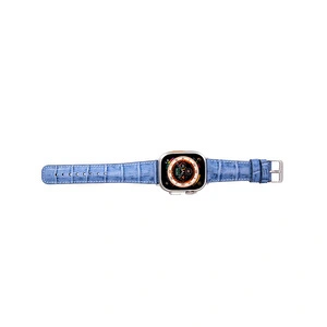 Bloominbag Bloominband Midnight Marine Croco Deri Apple Watch Kordonu-44/45/46/49mm görseli 3