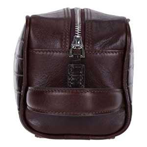 Bloominbag Burgundy Croco Hakiki Deri Unisex Seyahat Bakım Çantası görseli 4