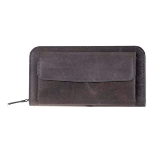 Bloominbag Faron Ash Graphite Telefon Bölmeli Hakiki Deri Unisex Clutch Çanta