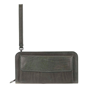 Bloominbag Faron Forest Green Telefon Bölmeli Hakiki Deri Unisex Clutch Çanta görseli 4