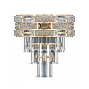 Apliqa Dolares Gold 40 Watt Kristal Taşlı Duvar Lambası Salon Aplik görseli 5