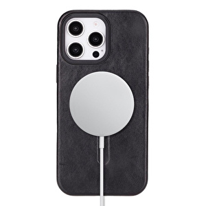 Bloominbag Bloomcase Aeris Obsidian Black Iphone 16 Pro Magsafe Hakiki Deri Kılıfı