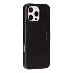 Bloominbag Bloomcase Aeris Obsidian Black Iphone 16 Pro Magsafe Hakiki Deri Kılıfı