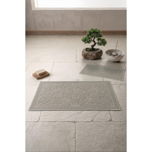 Cotton Box Aura Jakarlı Kaymaz Taban Pamuklu Paspas Seti Vine Vizon 60x90+40x60