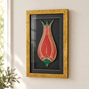 Coho Objet Coho Art Kırmızı Lale Sembolü - Çerçeveli