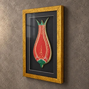 Coho Objet Coho Art Kırmızı Lale Sembolü - Çerçeveli