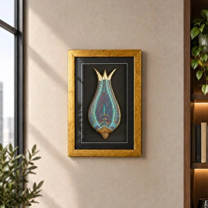 Coho Objet Coho Art Mavi Lale Sembolü - Çerçeveli