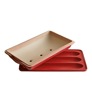 Emile Henry 3 Lü Baget Ekmek Kabı Dikdörtgen 39 X 23 Cm - Kırmızı görseli 3
