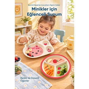 Wumboo 2'li Melamin Çocuk Tabağı - Ekstra Dayanıklı Bpa Free Beslenme Seti- Kırılmaz Çocuk Beslenme Tabağı görseli 5
