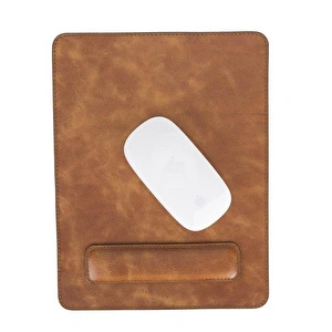 Bloominbag Bloomdesk Ease Honey Tan Hakiki Deri Bilek Destekli Mouse Pad görseli 3