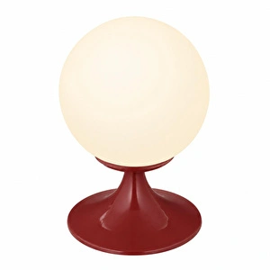 Apliqa Esfera Bordo Beyaz Camlı Modern Masa Lambası, Salon Oturma Odası Yatak Odası Dekoratif Abajur görseli 3