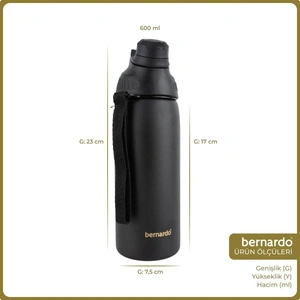 Bernardo Viva Termos Matara Siyah 600ml görseli 2