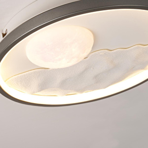 Apliqa Skala 30'luk Ay Figürlü Yuvarlak 48 Watt Plafonyer Led Avize görseli 4