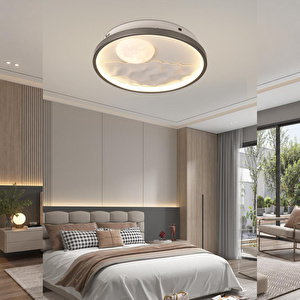 Skala 30'luk Ay Figürlü Yuvarlak 48 Watt Plafonyer Led Avize