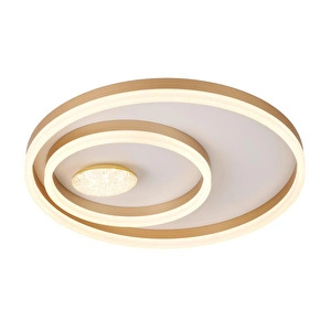 Apliqa Lumix 50'lik 96 Watt Yuvarlak Gold Plafonyer Led Avize görseli 2