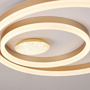 Apliqa Lumix 50'lik 96 Watt Yuvarlak Gold Plafonyer Led Avize görseli 4